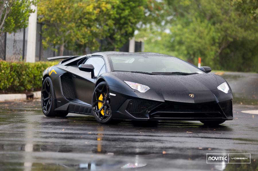 Lamborghini Aventador LP750-4 Superveloce Black by Novitec Rosso on Vossen Wheels (NV1) '2016